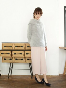 「ボリュームニット」｜「アイテム（パンプス）」を使った、SESTOさん（レディース・158cm）の秋コーディネート