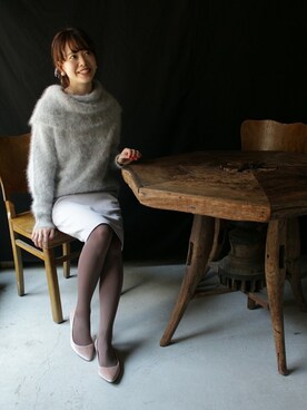 「ボリュームニット」｜「アイテム（パンプス）」を使った、SESTOさん（レディース・158cm）の秋コーディネート