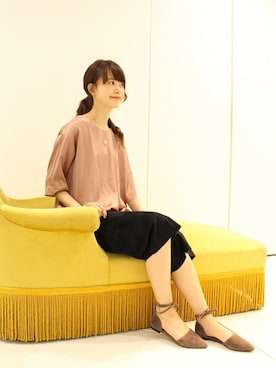 「スエードシューズ」｜「アイテム（パンプス）」を使った、SESTOさん（レディース・158cm）の秋コーディネート