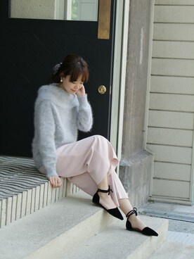 「ボリュームニット」｜「アイテム（パンプス）」を使った、SESTOさん（レディース・158cm）の秋コーディネート