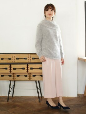 「ボリュームニット」｜「アイテム（パンプス）」を使った、SESTOさん（レディース・158cm）の秋コーディネート