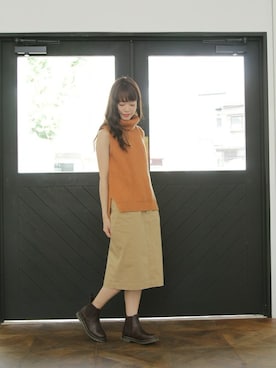 「SESTO（セスト）のアイテム（ブーツ）」を使った、SESTOさん（レディース・158cm）の秋コーディネート