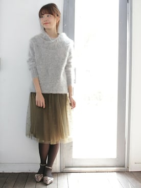 「ボリュームニット」｜「アイテム（パンプス）」を使った、SESTOさん（レディース・158cm）の秋コーディネート