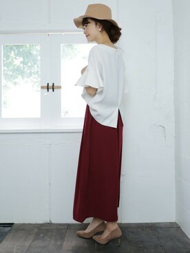 「SESTO（セスト）の7cmヒール美脚ポインテッドトゥパンプス（パンプス）」を使った、SESTOさん（レディース・158cm）の秋コーディネート