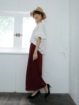 「SESTO（セスト）の7cmヒール美脚ポインテッドトゥパンプス（パンプス）」を使った、SESTOさん（レディース・158cm）の秋コーディネート