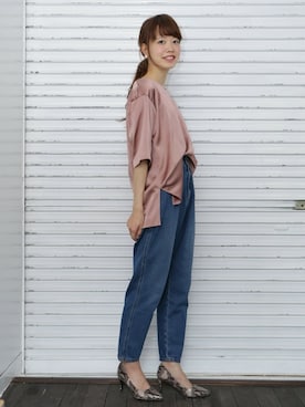 「SESTO（セスト）の7cmヒール美脚ポインテッドトゥパンプス（パンプス）」を使った、SESTOさん（レディース・158cm）の秋コーディネート