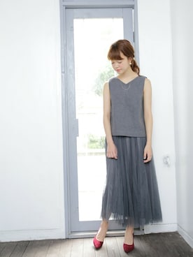 「SESTO（セスト）の7cmヒール美脚ポインテッドトゥパンプス（パンプス）」を使った、SESTOさん（レディース・158cm）の秋コーディネート