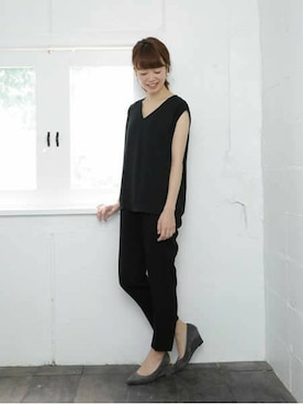 「スエードシューズ」｜「アイテム（パンプス）」を使った、SESTOさん（レディース・158cm）の秋コーディネート