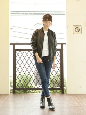 「SESTO（セスト）のアイテム（ブーツ）」を使った、SESTOさん（レディース・158cm）の秋コーディネート