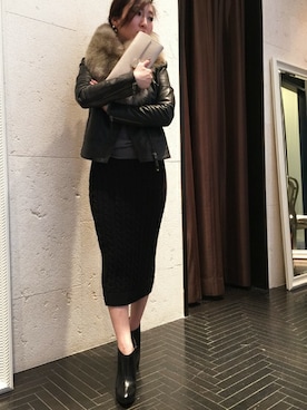 「アイテム（ブーティ）」を使った、Desert Rose_staff150さん（レディース・154cm）の冬コーディネート