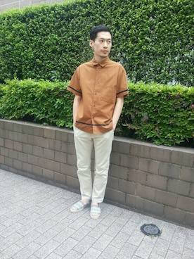 「BEDWIN（ベドウィン）のアイテム（パンツ）」を使った、Masaki Meguroさん（メンズ・171cm）の春コーディネート