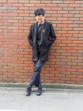 「patagonia」｜「アイテム（チェスターコート）」を使った、Masaki Meguroさん（メンズ・171cm）の秋コーディネート