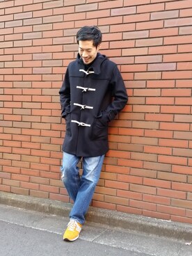 「BEAUTY&YOUTH UNITED ARROWS（ビューティーアンドユースユナイテッドアローズ）のアイテム（ダッフルコート）」を使った、Masaki Meguroさん（メンズ・171cm）の冬コーディネート