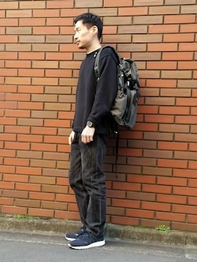 「NEW BALANCE（ニューバランス）の＜New Balance (ニューバランス） × BY＞ ∴ 997.5 NAVY/スニーカー（スニーカー、ブルー系）」を使った、Masaki Meguroさん（メンズ・171cm）の春コーディネート