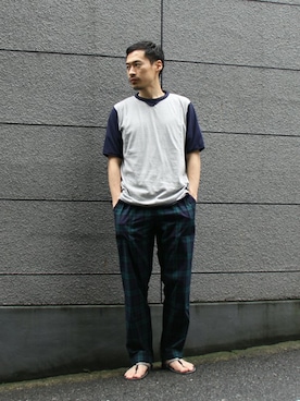 「NATIC（ナティック）のアイテム」を使った、Masaki Meguroさん（メンズ・171cm）の夏コーディネート