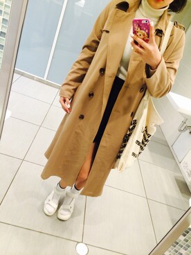 「ショッピング」｜「アイテム（トレンチコート）」を使った、SAKI🌷さん（レディース・163cm）の春コーディネート