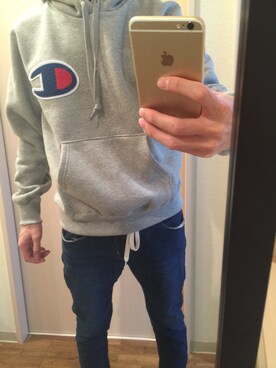 「Champion（チャンピオン）のアイテム（マウンテンパーカー）」を使った、はるーさん（メンズ・170cm）の冬コーディネート