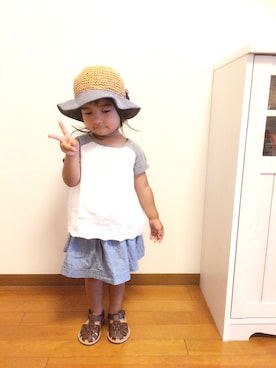 「RAGMART（ラグマート）のアイテム（ハット）」を使った、k.rimuさん（キッズ・90cm）の夏コーディネート