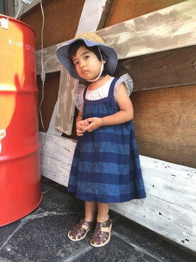 「RAGMART（ラグマート）のアイテム（ハット）」を使った、k.rimuさん（キッズ・90cm）の夏コーディネート