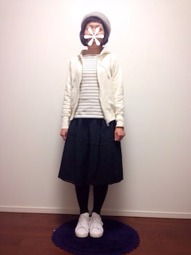 「グレーボーダー」｜こけしさん（レディース・148cm）の秋コーディネート