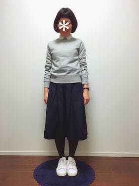 「スウェット×シャツ」｜こけしさん（レディース・148cm）の冬コーディネート