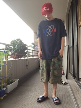 「UXAのアイテム」を使った、🍁💩swipe💩🍁さん（メンズ・177cm）の夏コーディネート