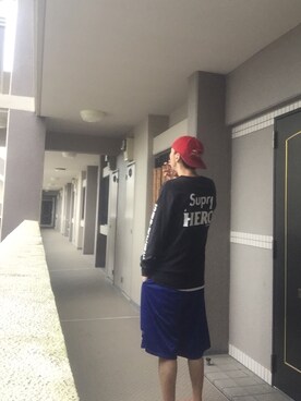 「タバコ」｜「アイテム（帽子）」を使った、🍁💩swipe💩🍁さん（メンズ・177cm）の夏コーディネート