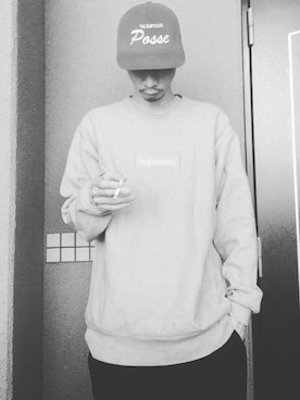 「タバコ」｜「アイテム（スウェット）」を使った、🍁💩swipe💩🍁さん（メンズ・177cm）の秋コーディネート