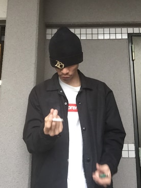 「スケボー」｜「アイテム（その他アウター）」を使った、🍁💩swipe💩🍁さん（メンズ・177cm）の秋コーディネート