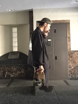 「スケボー」｜「アイテム（その他アウター）」を使った、🍁💩swipe💩🍁さん（メンズ・177cm）の秋コーディネート