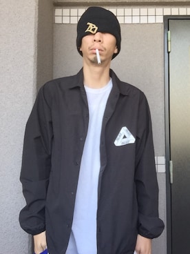 「スケボー」｜「アイテム（その他アウター）」を使った、🍁💩swipe💩🍁さん（メンズ・177cm）の秋コーディネート