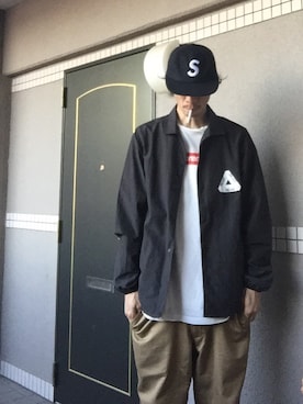 「palace」｜「アイテム（その他アウター）」を使った、🍁💩swipe💩🍁さん（メンズ・177cm）の秋コーディネート