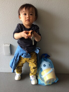 「ガラパン」｜「アイテム（その他）」を使った、HALCHIさん（キッズ・80cm）の春コーディネート