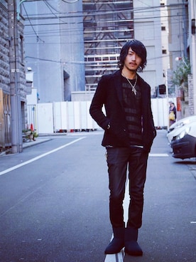 「DOWBL（ダブル）のアイテム（ジャケット/アウター）」を使った、藍澤弦太さん（メンズ・178cm）の秋コーディネート