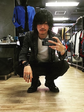 「DOWBL（ダブル）のアイテム（ジャケット/アウター）」を使った、藍澤弦太さん（メンズ・178cm）の春コーディネート