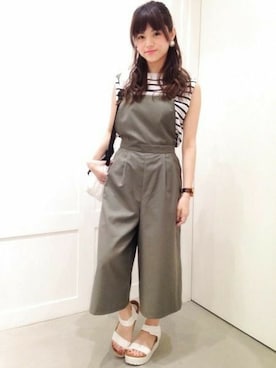 「へザー」｜「アイテム（サロペット/オーバーオール）」を使った、sachiさん（レディース・154cm）の春コーディネート