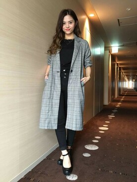 「Heather（ヘザー）のアイテム（その他アウター）」を使った、sachiさん（レディース・154cm）の秋コーディネート
