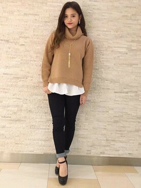 「へザー」｜「アイテム（パンプス）」を使った、sachiさん（レディース・154cm）の秋コーディネート
