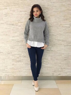 「へザー」｜「アイテム（パンプス）」を使った、sachiさん（レディース・154cm）の冬コーディネート