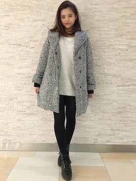 「Heather（ヘザー）のアイテム（その他アウター）」を使った、sachiさん（レディース・154cm）の冬コーディネート