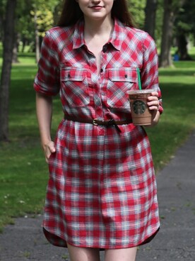 「plaid」｜「アイテム（ワンピース/ドレス）」を使った、Victoria Laurenさん（レディース・168cm）の夏コーディネート