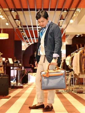 「Felisi（フェリージ）のアイテム（ジャケット/アウター）」を使った、六本木店スタッフさん（メンズ・170cm）の春コーディネート