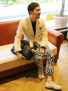 「Felisi（フェリージ）のアイテム」を使った、六本木店スタッフさん（メンズ・170cm）の春コーディネート