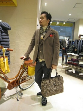 「Felisi（フェリージ）のアイテム」を使った、六本木店スタッフさん（メンズ・170cm）の冬コーディネート