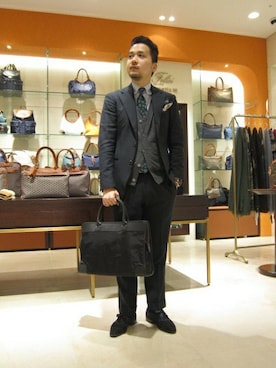 「Felisi（フェリージ）のアイテム」を使った、六本木店スタッフさん（メンズ・170cm）の冬コーディネート