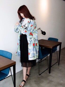 「flower」｜「アイテム（トレンチコート）」を使った、yingyingさん（レディース・175cm）の夏コーディネート