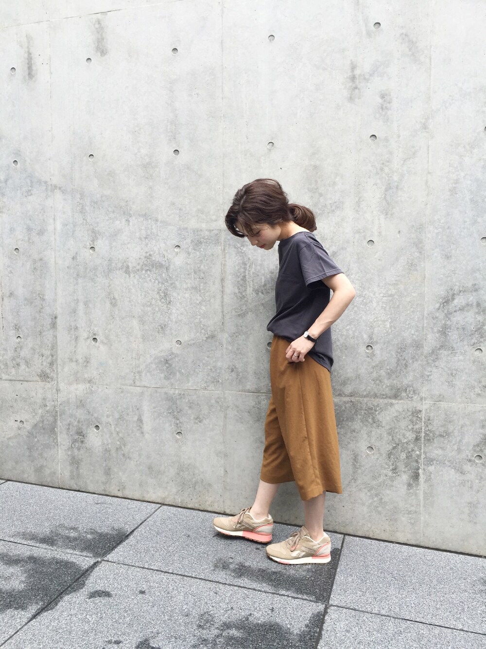 「Kastane、reebok、kastane_reebok」｜「Reebokの【Reebok】LX8500　DESERT（スニーカー、ベージュ系）」を使った、mitsukokatadaさん（レディース・153cm）の夏コーディネートの1枚目の写真