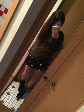 「アイテム（ブーティ）」を使った、YUN♡さん（レディース・153cm・20代）の秋コーディネート