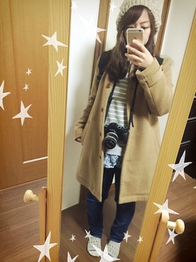「chambre de charme（シャンブルドゥシャーム）のアイテム（その他アウター）」を使った、あやかさん（レディース・150cm）の冬コーディネート