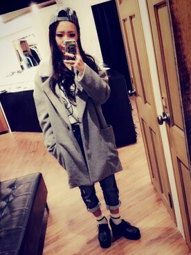 「ENVYM（アンビー）のアイテム（ダウンジャケット/コート）」を使った、mamiさん（レディース・153cm）の秋コーディネート